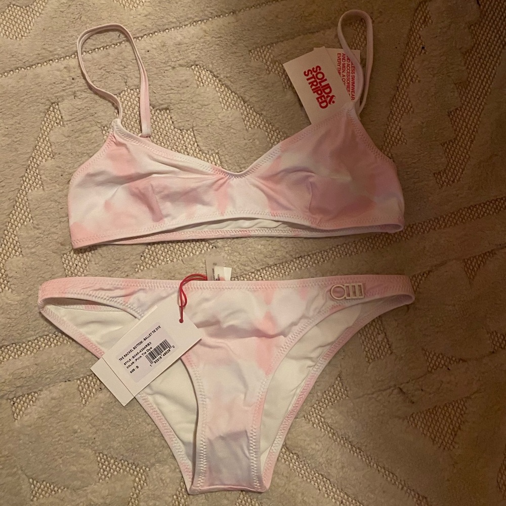 Solid & Striped light pink tie dye bikini